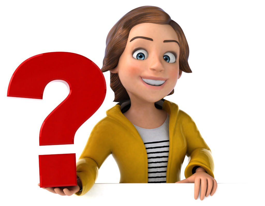 Fun 3D illustration of a cartoon teenage girl